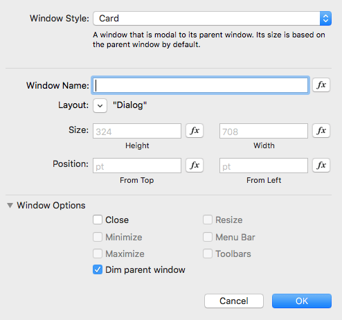 Custom Dialog - New Window